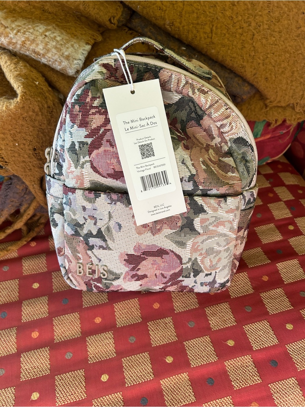 NWT BEIS The Mini Backpack in Vintage Floral - Picture 5 of 5
